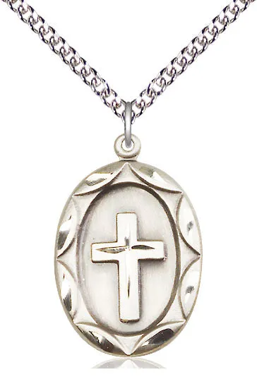 Sterling Silver Cross Pendant on a Sterling Silver Chain