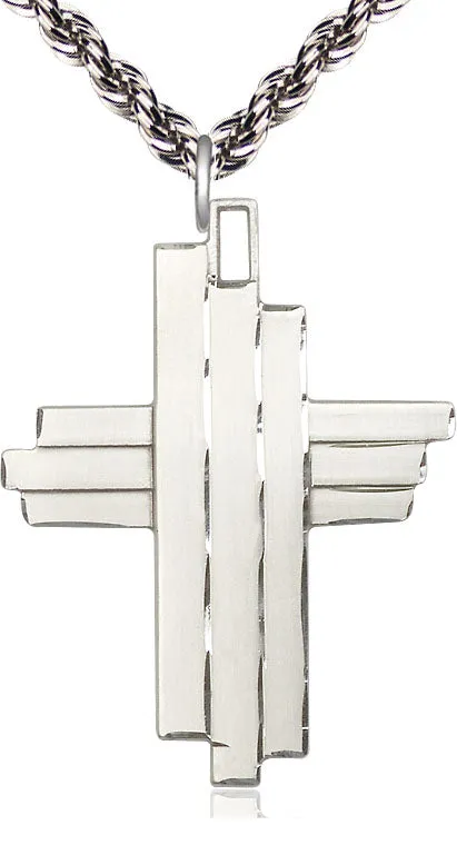 Sterling Silver Cross Pendant on Sterling Silver Chain