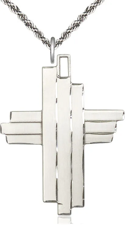 Sterling Silver Cross Pendant on Sterling Silver Chain