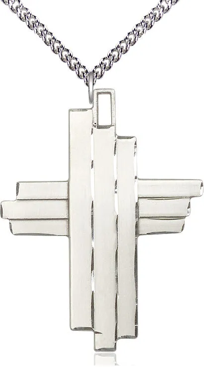 Sterling Silver Cross Pendant on Sterling Silver Chain