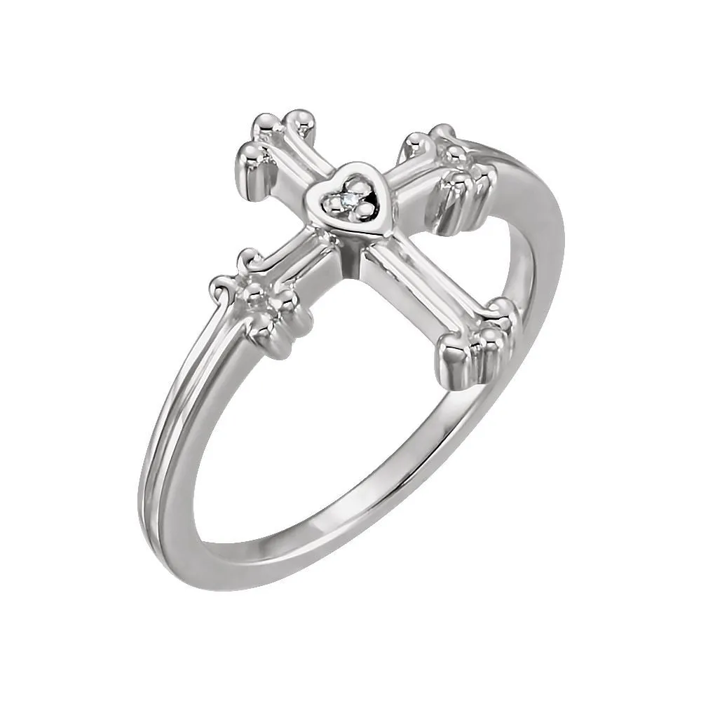 Sterling Silver Cross Ring, Size 7