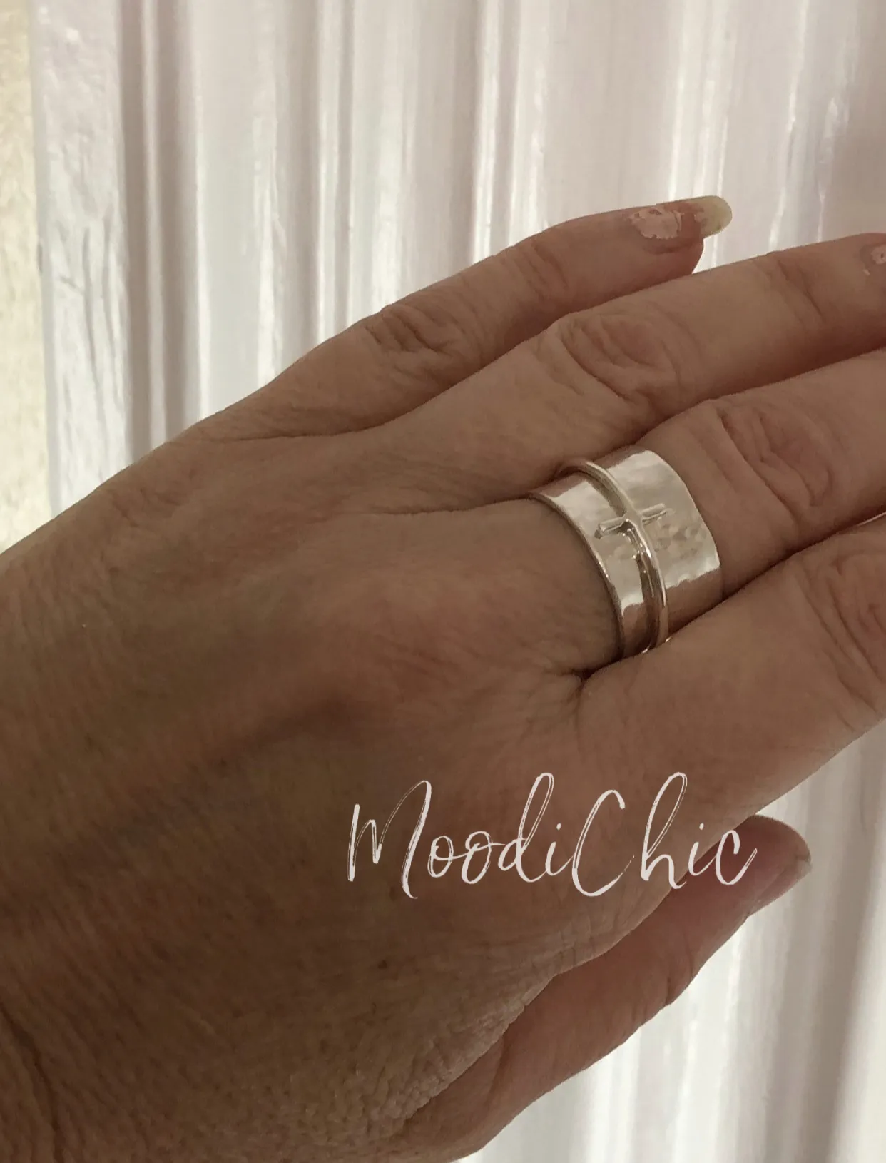 Sterling Silver Cross Spinner Ring