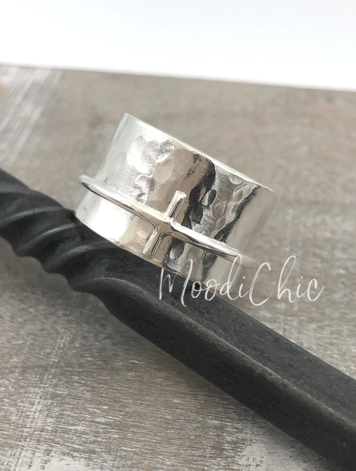 Sterling Silver Cross Spinner Ring