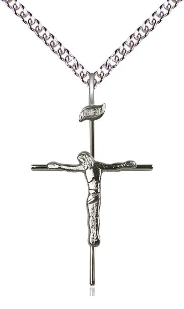 Sterling Silver Crucifix Pendant on a Sterling Silver Chain