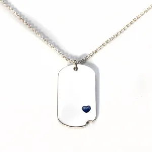 Sterling-Silver Dog Tag with Everence Inlay - Small