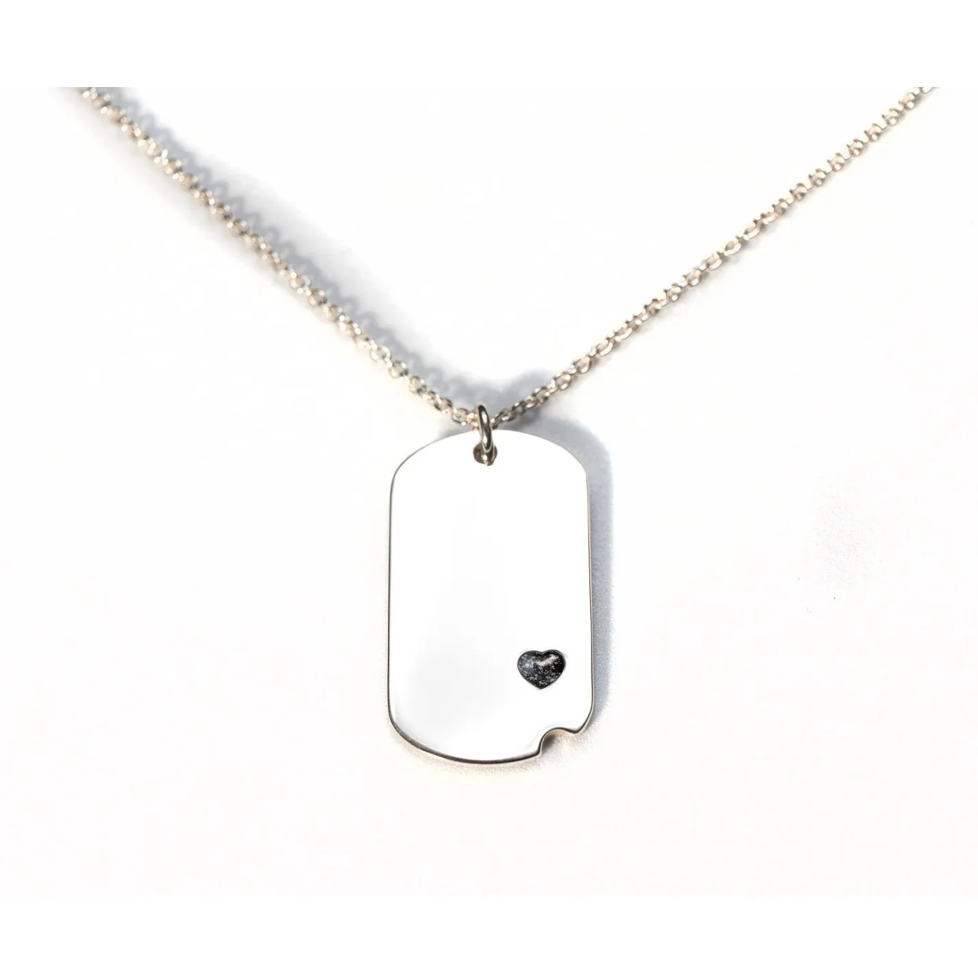Sterling-Silver Dog Tag with Everence Inlay - Small