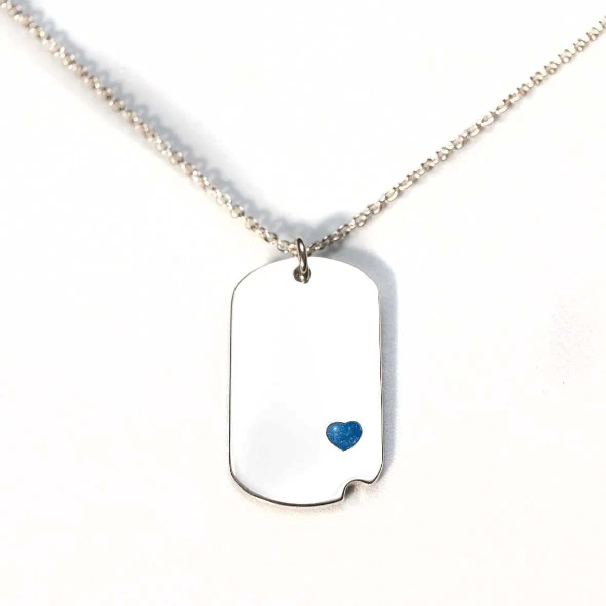 Sterling-Silver Dog Tag with Everence Inlay - Small