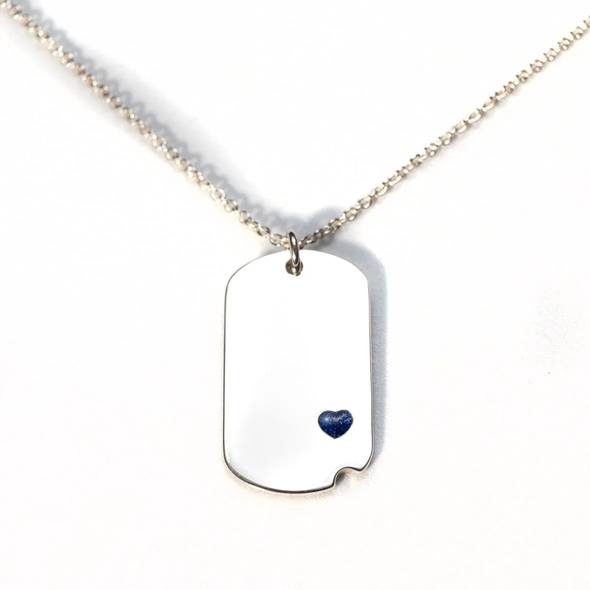 Sterling-Silver Dog Tag with Everence Inlay - Small