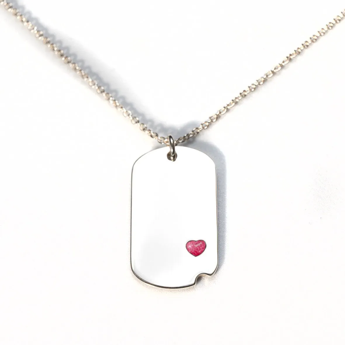 Sterling-Silver Dog Tag with Everence Inlay - Small