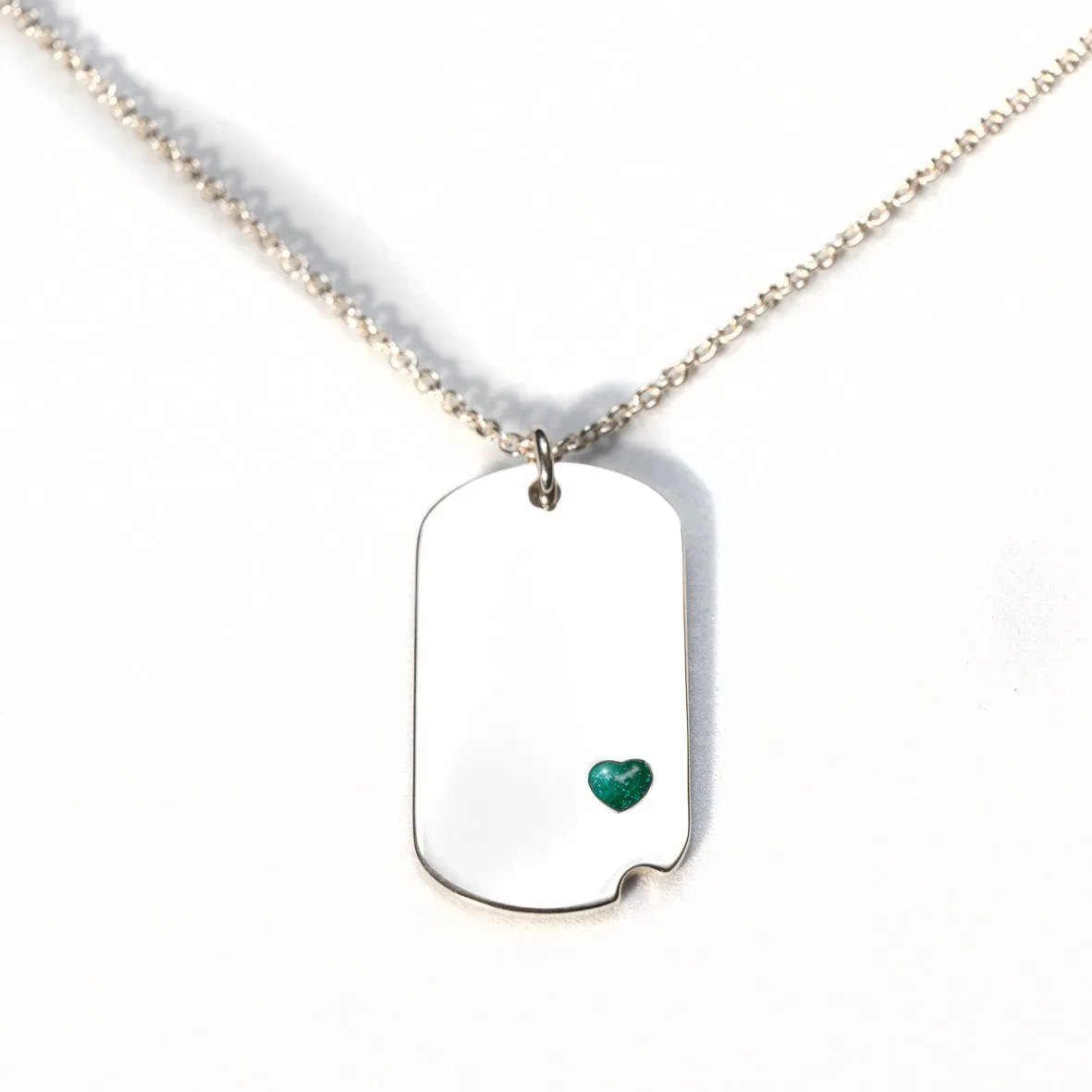 Sterling-Silver Dog Tag with Everence Inlay - Small