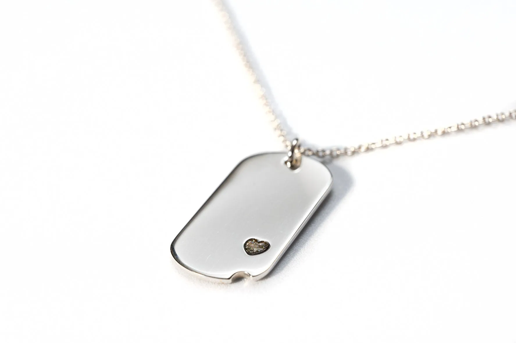 Sterling-Silver Dog Tag with Everence Inlay - Small