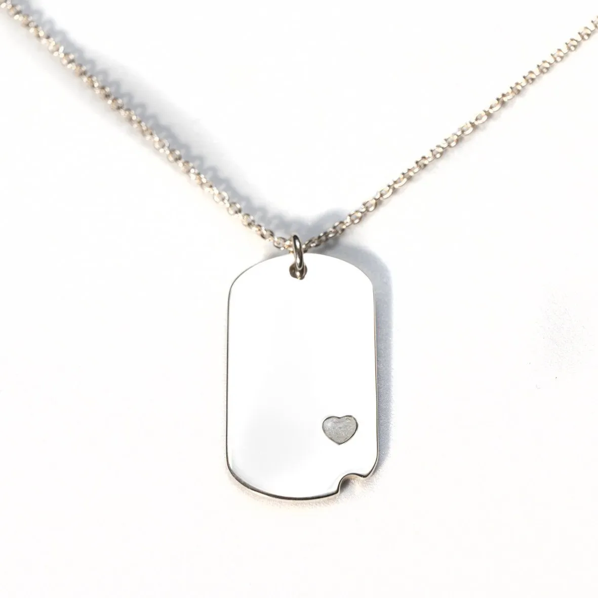 Sterling-Silver Dog Tag with Everence Inlay - Small