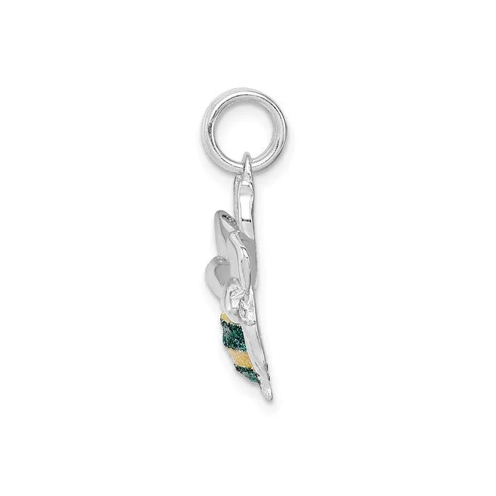 Sterling Silver Green and Yellow Enamel Bee Charm