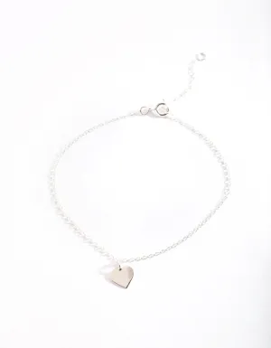 Sterling Silver Heart Charm Bracelet