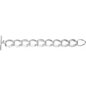 Sterling Silver Link Bracelet with Toggle Clasp