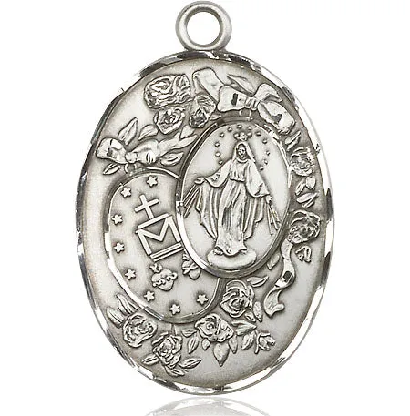 Sterling Silver Miraculous Pendant on a Sterling Silver Chain