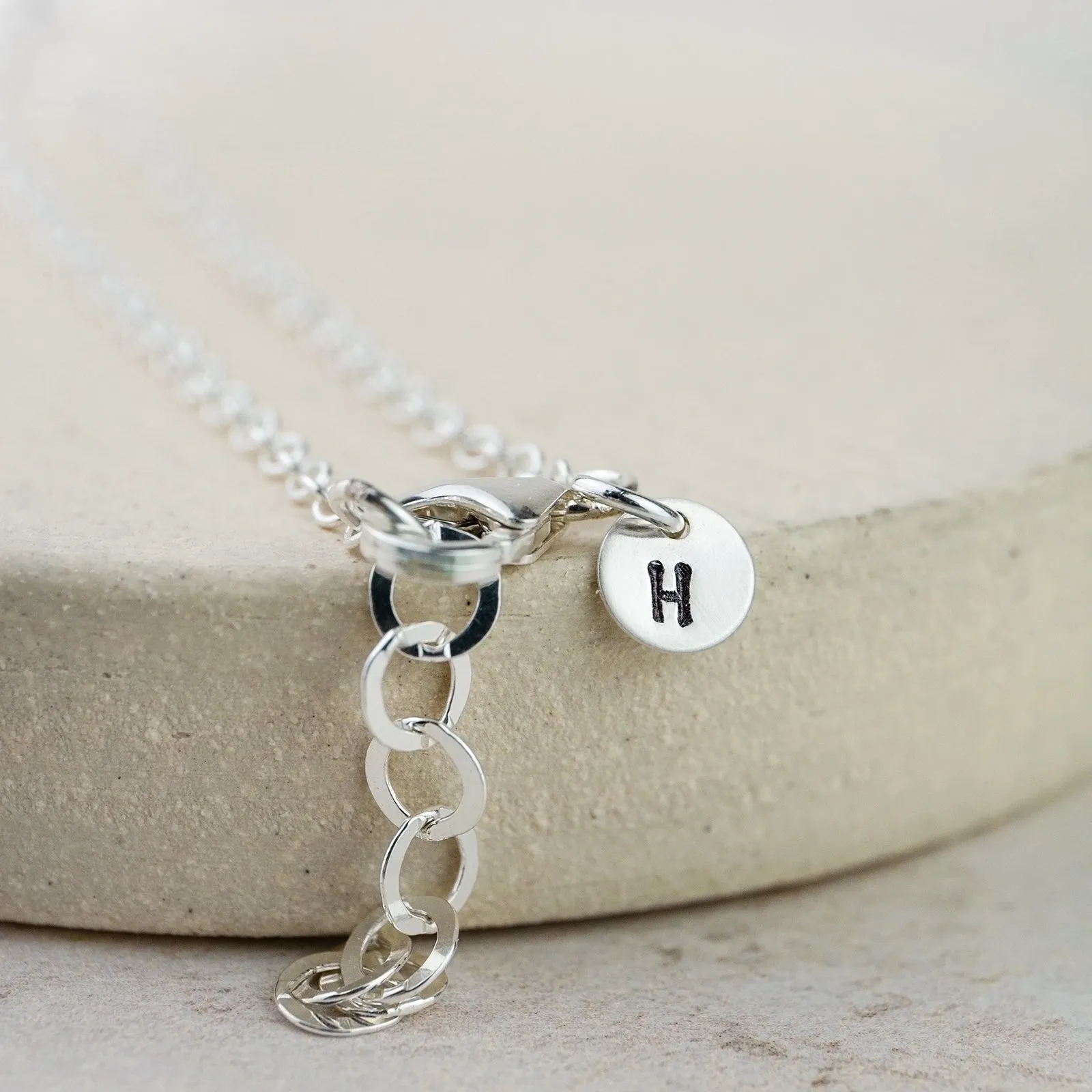 Sterling Silver Oval Charm Bracelet