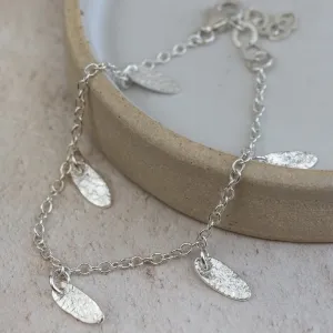 Sterling Silver Oval Charm Bracelet