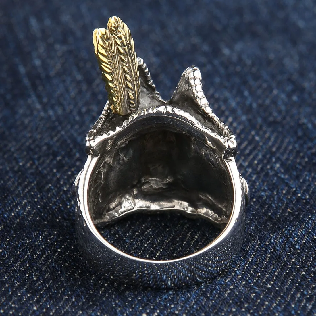 Sterling Silver Pirate Skull Mens Ring
