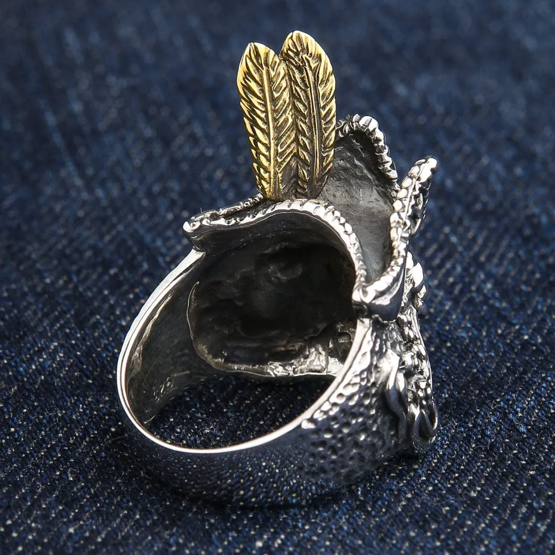 Sterling Silver Pirate Skull Mens Ring