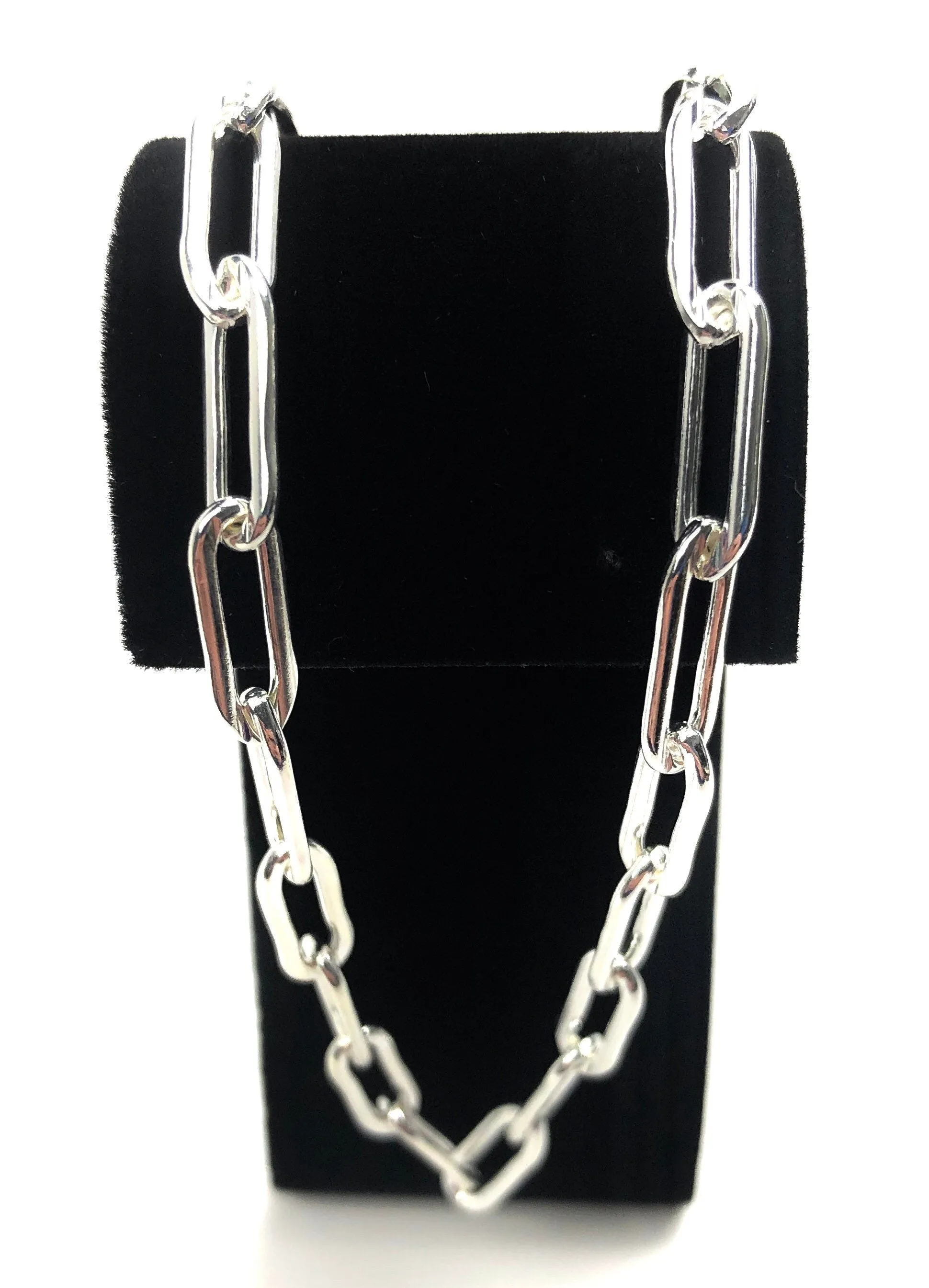 Stunning 20” paper clip Sterling Silver Chain 925 , Sku #SM35/LC-20”