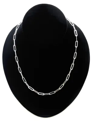 Stunning 20” paper clip Sterling Silver Chain 925 , Sku #SM35/LC-20”