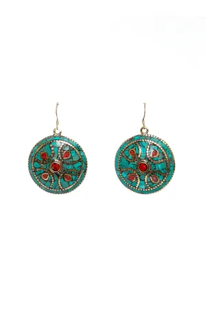 Stunning Blue Circular Earrings