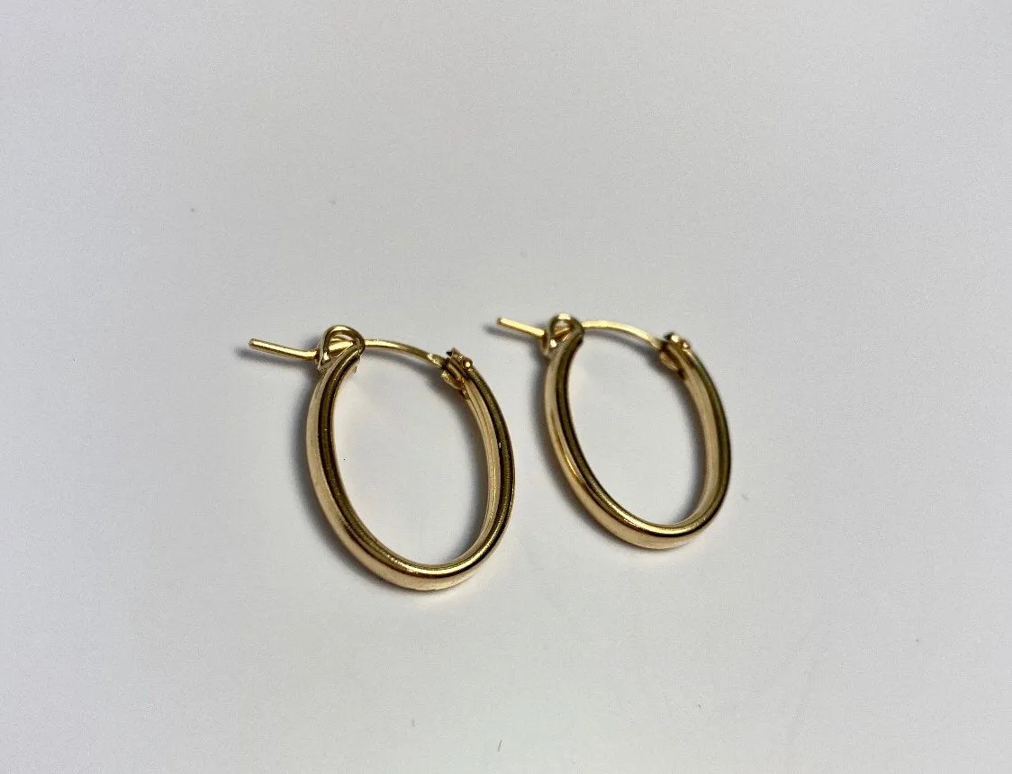 Stunning Oval Hoop Earrings 14K gold filled (14KGF) sku 099 C-OV 1