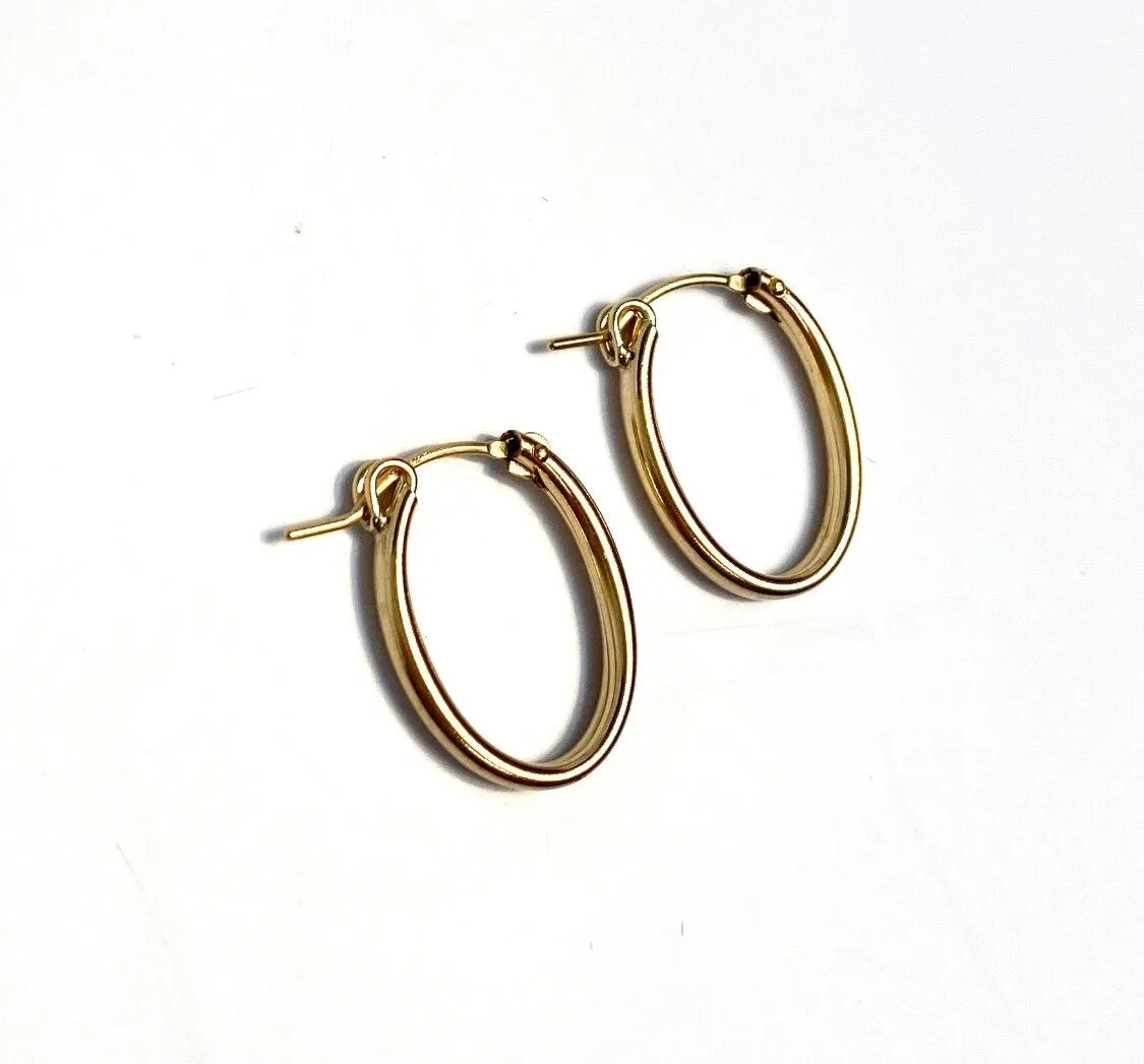 Stunning Oval Hoop Earrings 14K gold filled (14KGF) sku 099 C-OV 1