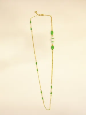 Subtly Mod Green Bead Necklace
