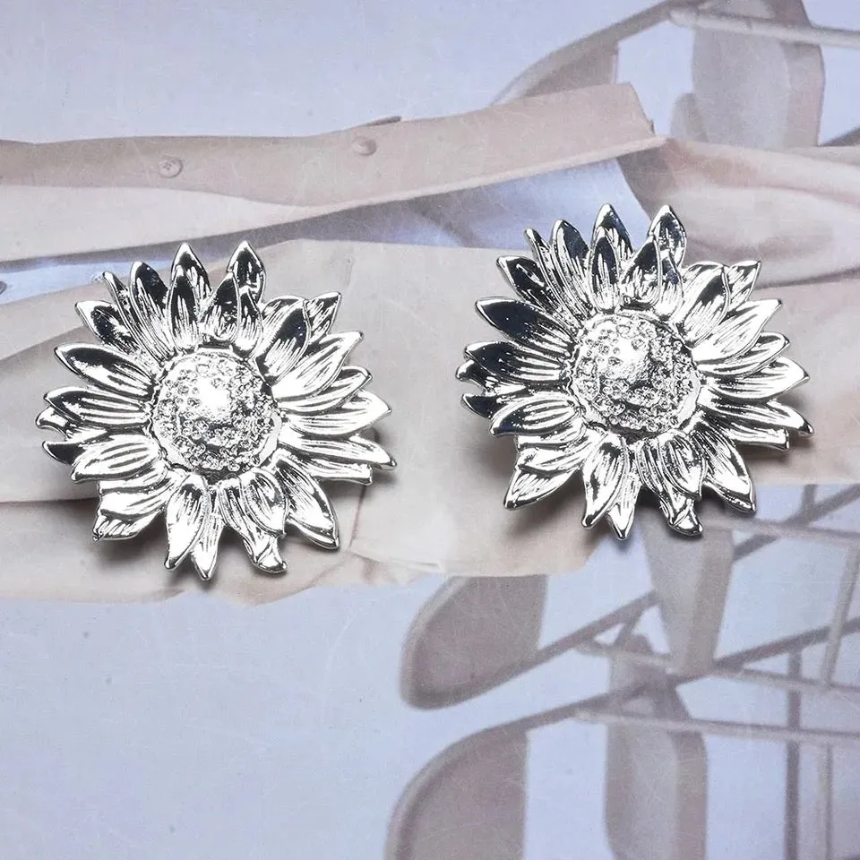 SUNFLOWER OVERSIZED STUD EARRINGS