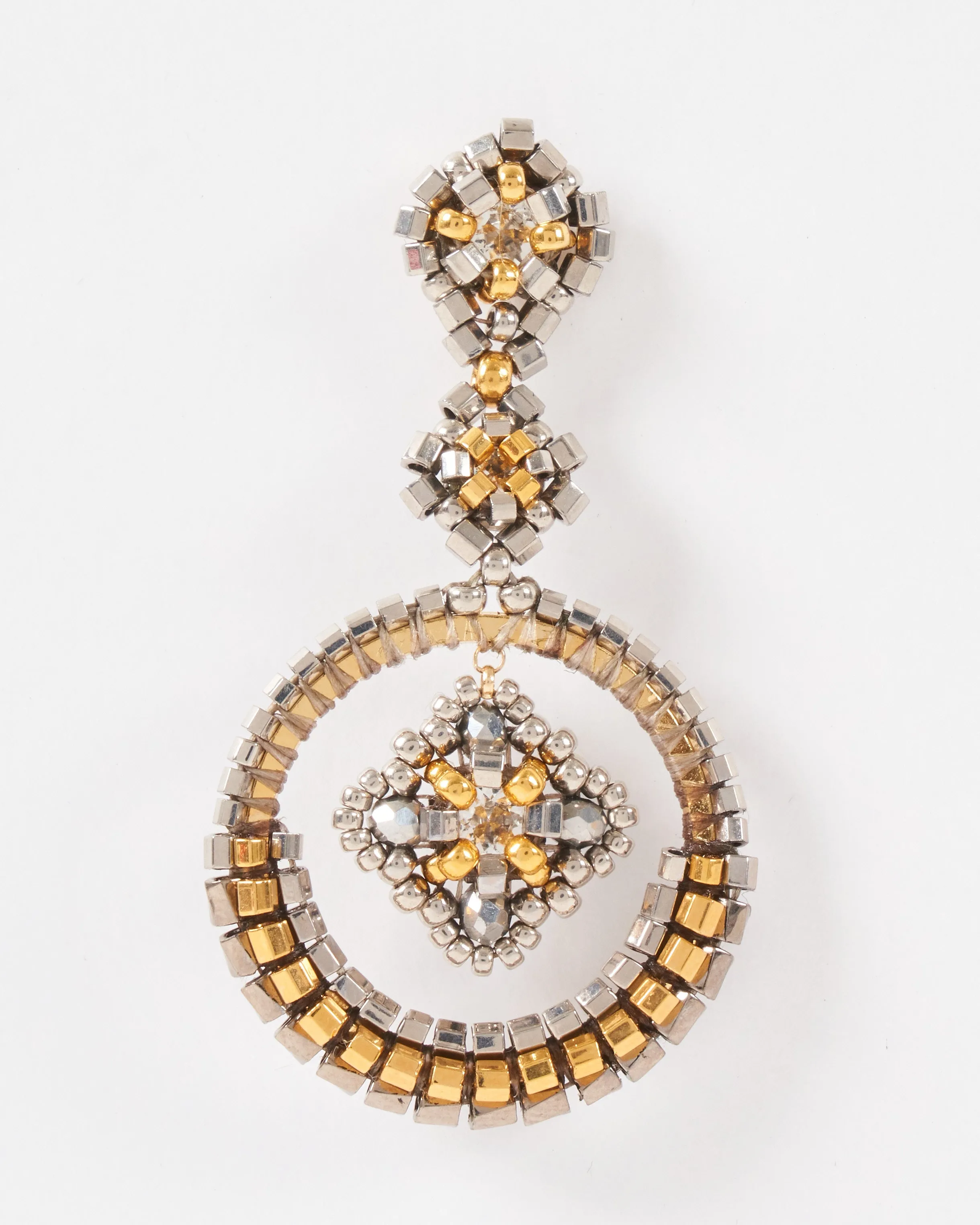 swarvoski and miyuki circular earrings