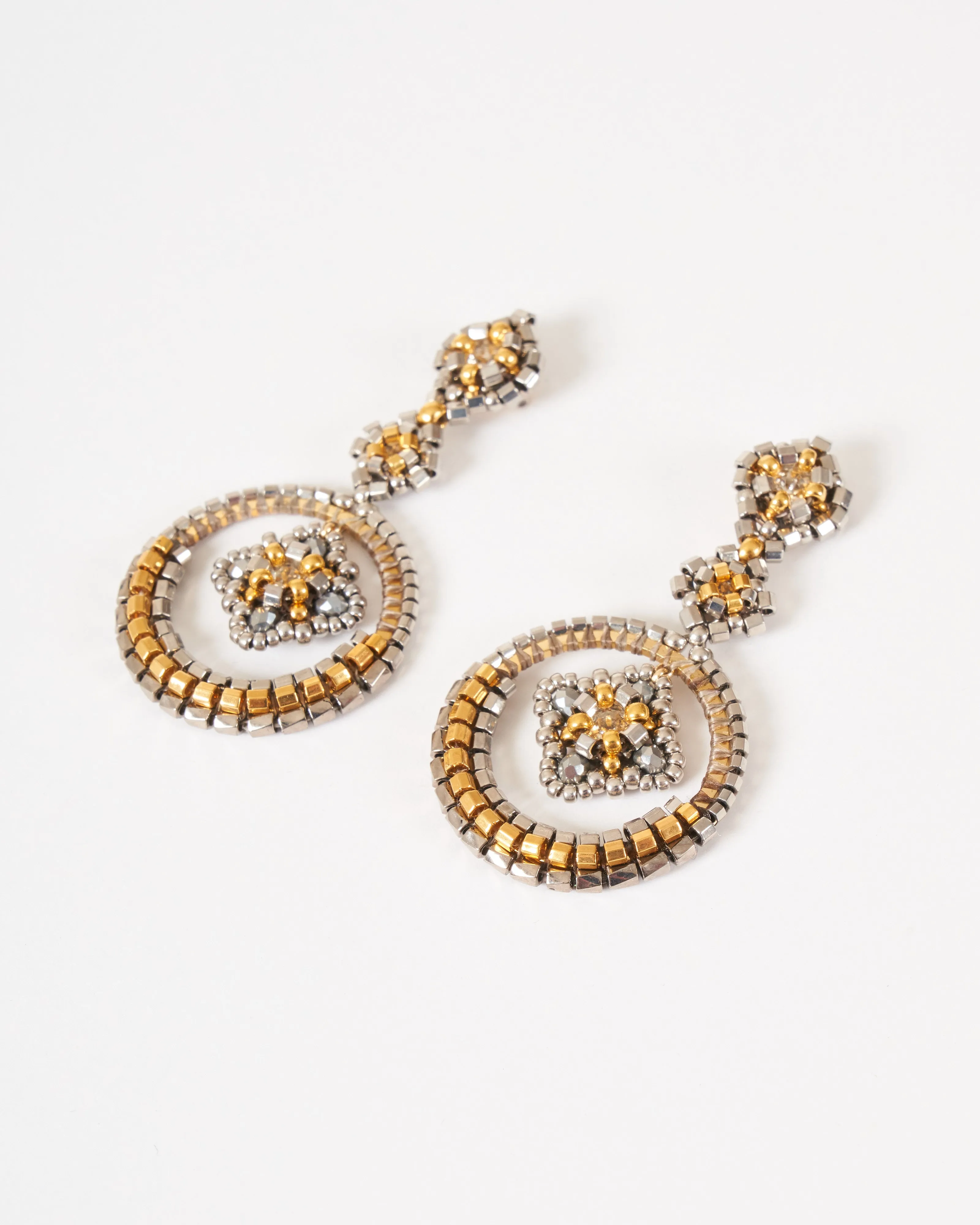 swarvoski and miyuki circular earrings
