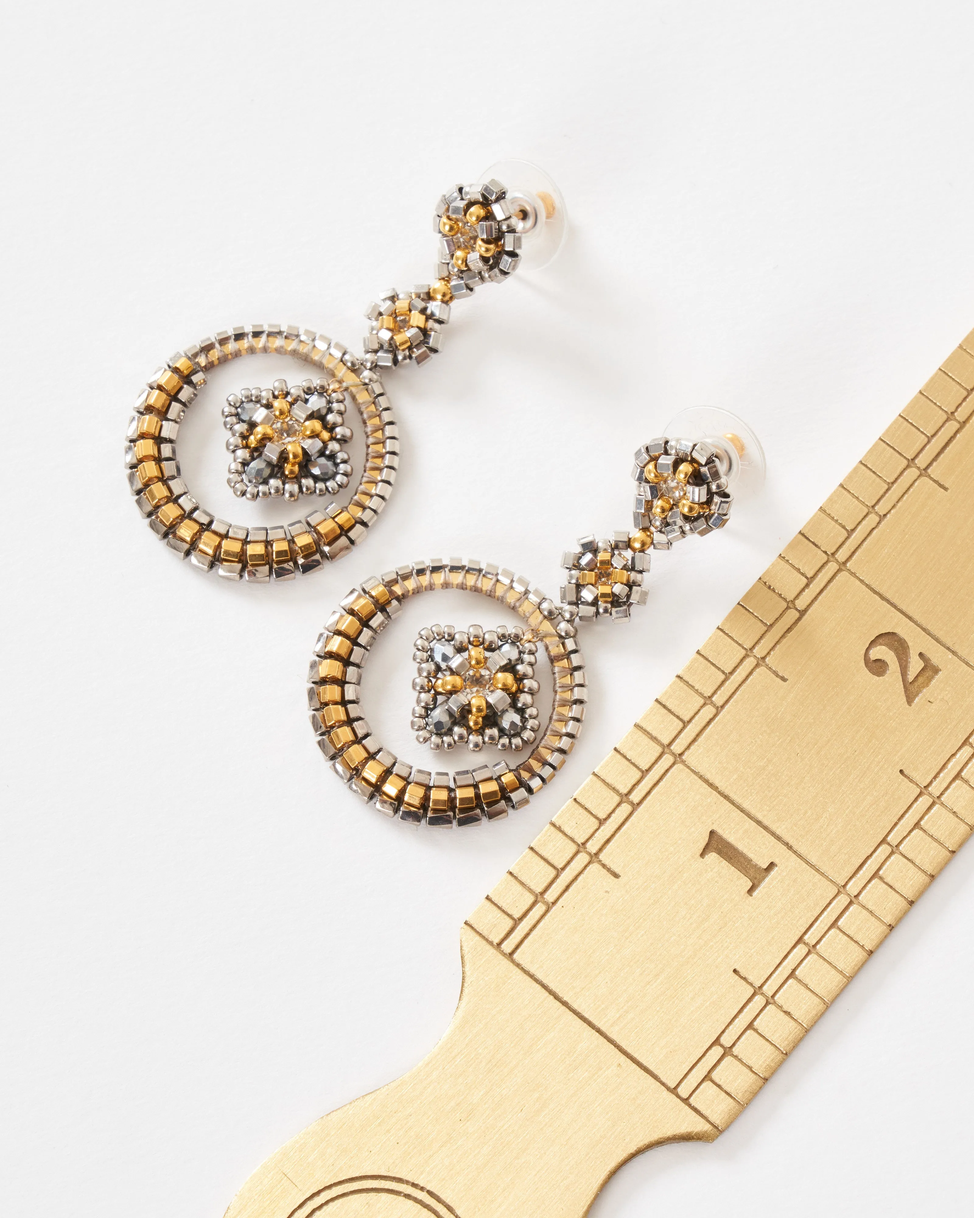 swarvoski and miyuki circular earrings