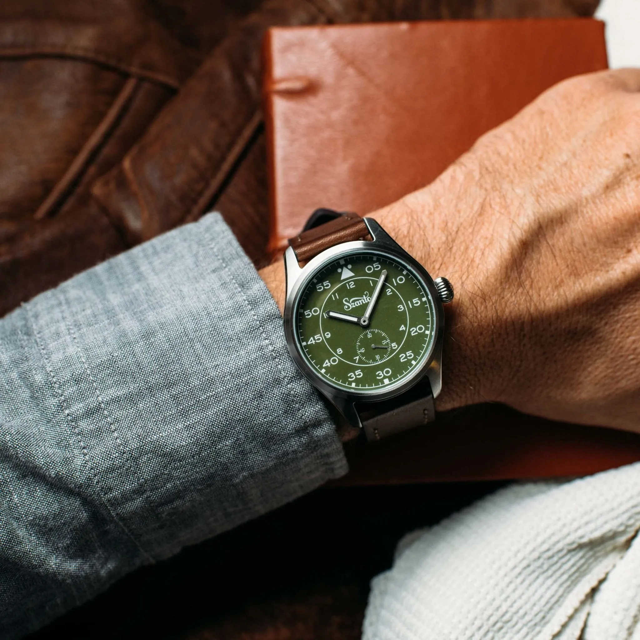 Szanto Heritage Aviator Green Brown