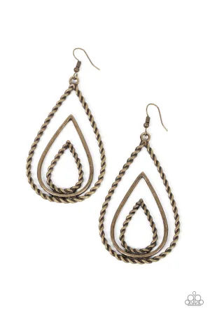Tastefully Twisty Brass Earrings Paparazzi