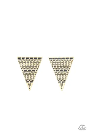 Terra Tricolor Brass Post Earring