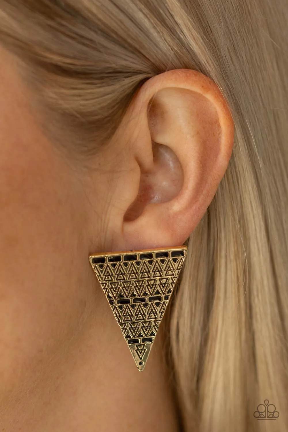 Terra Tricolor Brass Post Earring