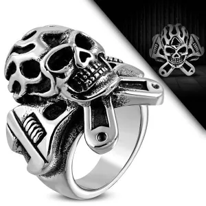 The Flaming Wrench - Skull Ring (#382)