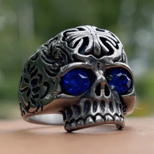 The Story In Your Eyes - Blue Eyes Skull Ring (#462)