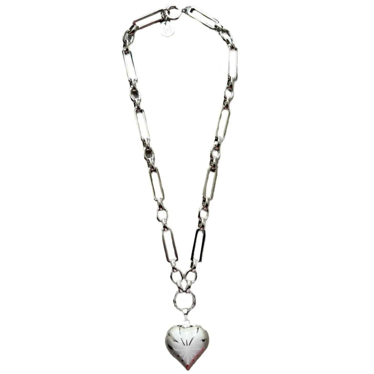 Thick Chain with Silver Puff Heart
