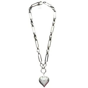 Thick Chain with Silver Puff Heart