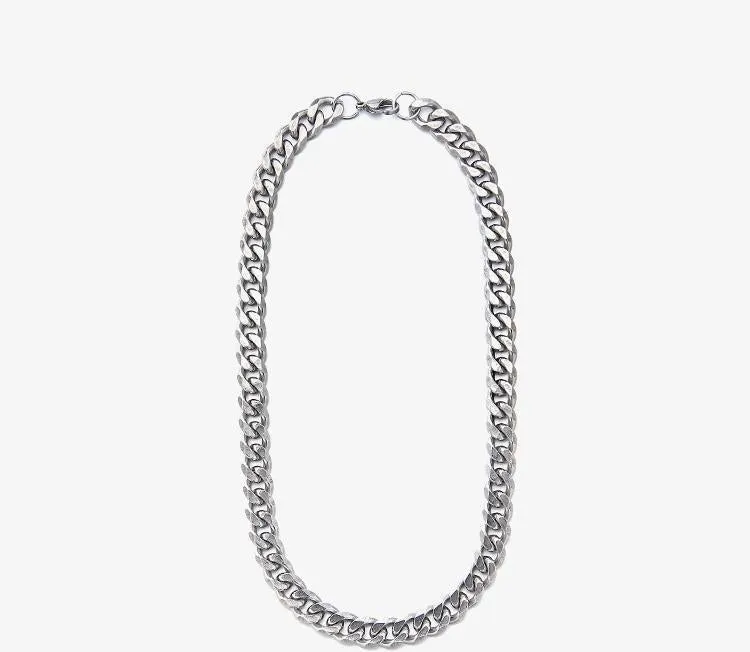 Thick Cuban Chain Necklace & Bracelet