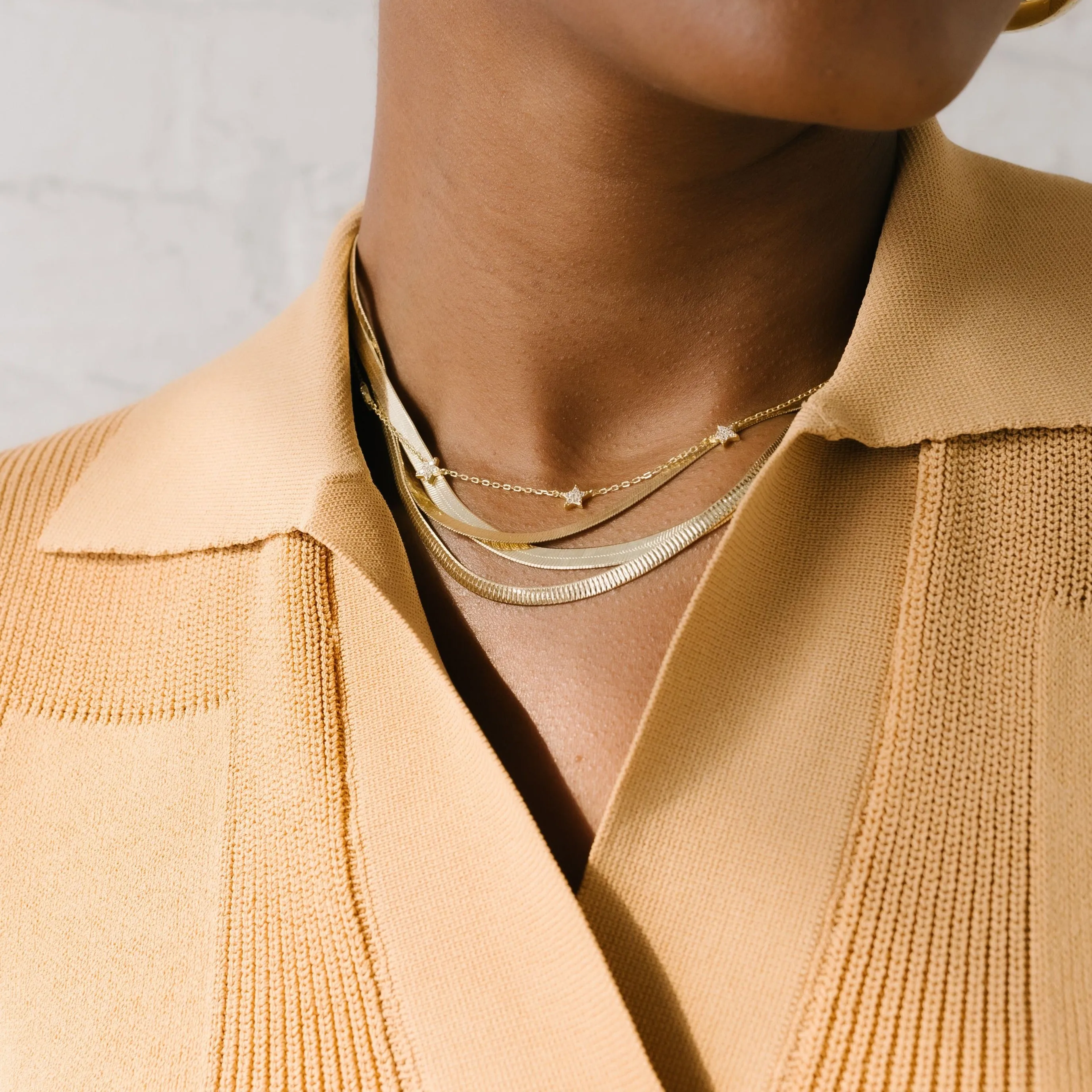 THICK HERRINGBONE CHAIN NECKLACE