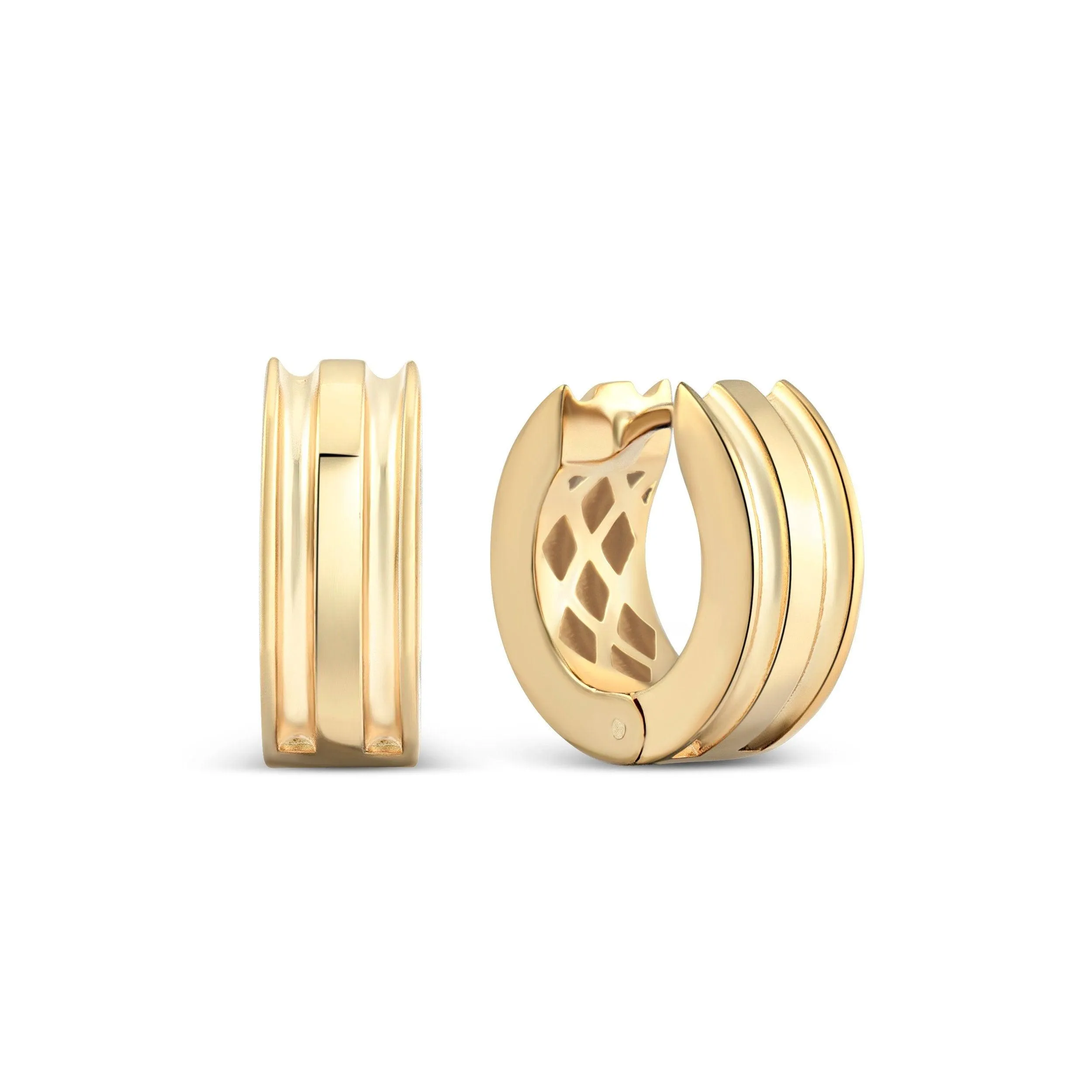 Thick Huggie Hoop Earrings - 18K Gold Vermeil