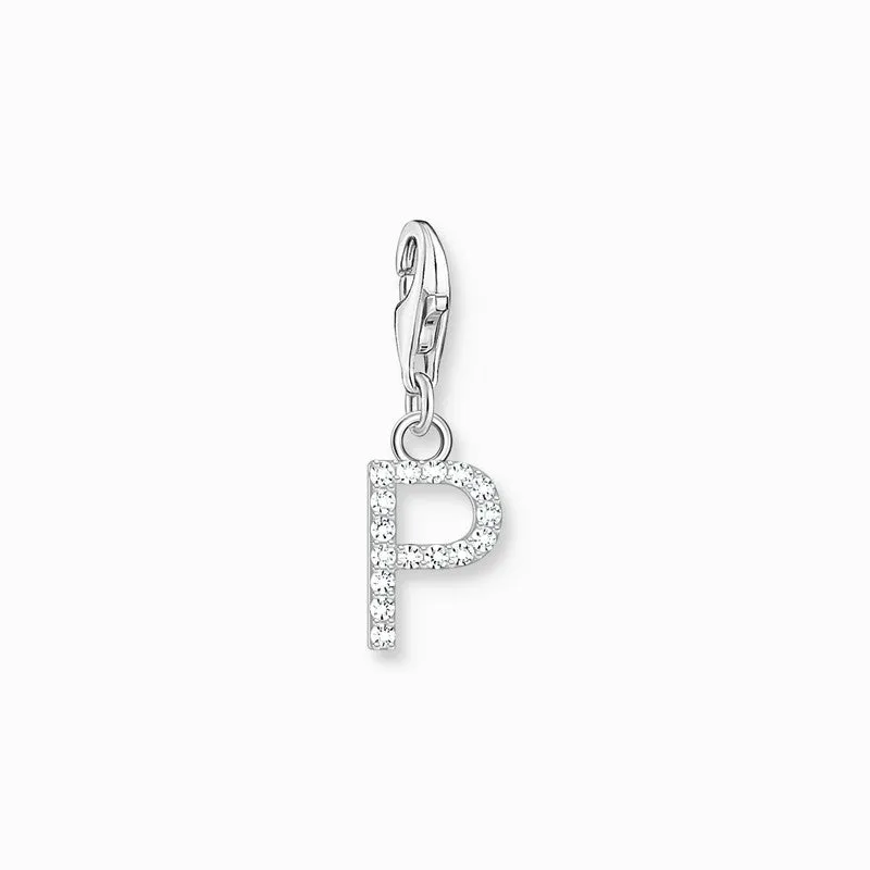 Thomas Sabo Charm Pendant Letter P with White Stones