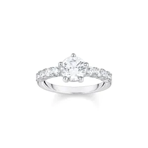 THOMAS SABO Heritage Glam Solitaire Ring with White Zirconia Stones