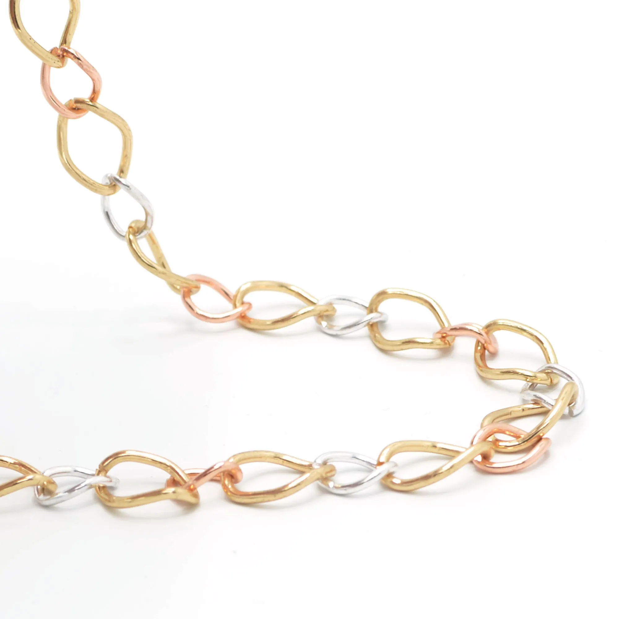 TRI TONE THICK LINK CHAIN NECKLACE #SQGN20010914TR(KD9)