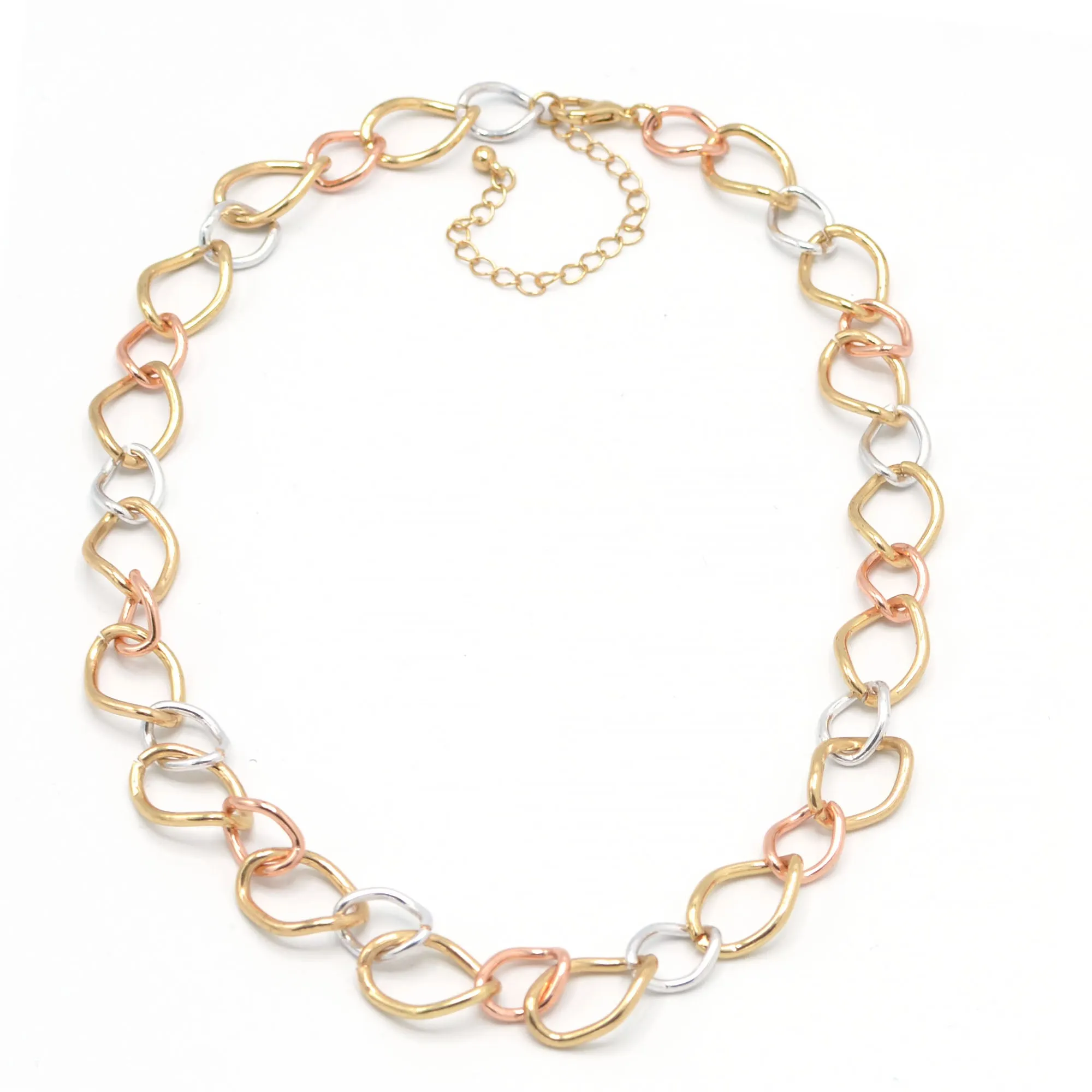 TRI TONE THICK LINK CHAIN NECKLACE #SQGN20010914TR(KD9)
