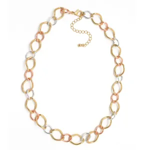 TRI TONE THICK LINK CHAIN NECKLACE #SQGN20010914TR(KD9)
